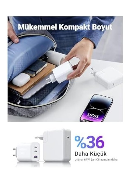 4u 65W Gan Hızlı Şarj Adaptörü modelleri