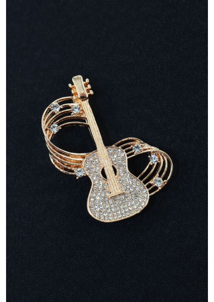 Zirkon Taşlı Melodili Gitar Broş. Yaka Iğnesi Gitar Broş. Erkek Broş. Kadın Broş. Gitar Broş. fırsatları