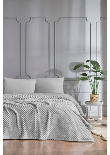 Gri Pvc Tomurcuk Ozdilek Tk Battaniye, Yumuşak ve Rahat Uyku Seti