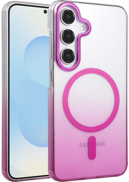 Samsung Galaxy S23 Fe Kılıf Simli Shinys Glossy Manyetik Şarjlı Kapak