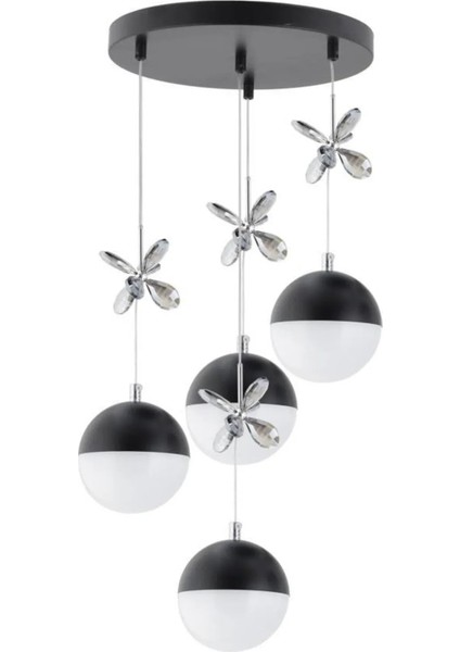 Kelebek 4'lü Siyah Modern Lüx Ledli Modern LED Avize fiyatları