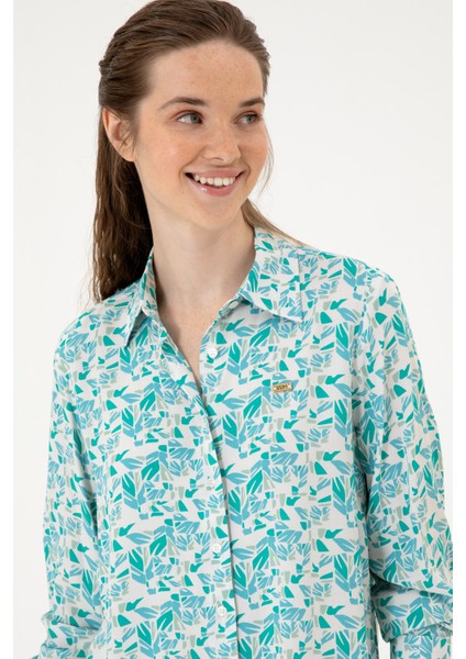 Kadın Mint Gömlek Desenli 50299289-VR090 fiyatları