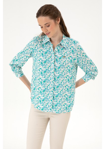 Kadın Mint Gömlek Desenli 50299289-VR090 modelleri