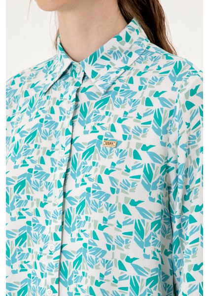 Kadın Mint Gömlek Desenli 50299289-VR090