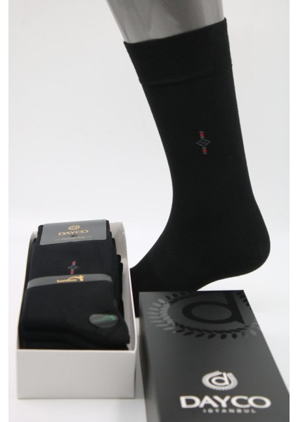 Bambu Kışlık Erkek Siyah Çorap 6 Çift Siyah Kutulu