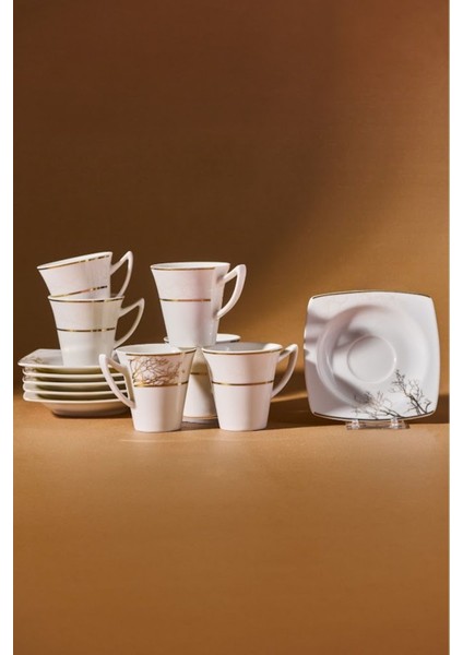 Altı Kişilik Beyaz Kahve Fincanı Takımı, 85 Ml, Şık ve Kullanışlı Tasarım