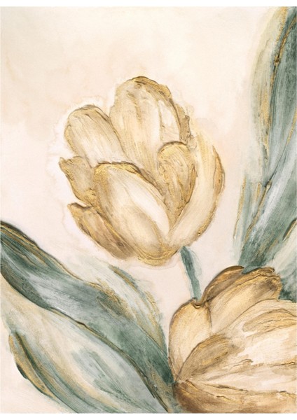 |soft Sarı Yeşil Lale Modeli Elegant |çerçeveli Temperli Cam Tablo Tekli Dikey fiyatları