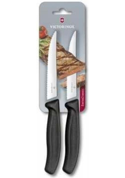 12 cm Fibrox Saplı Ikili Biftek Bıçak Seti, Dayanıklı ve Kullanışlı.