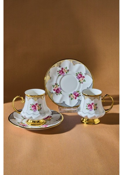 Çok Renkli 2 Kişilik 85 ml Kahve Fincan Takımı