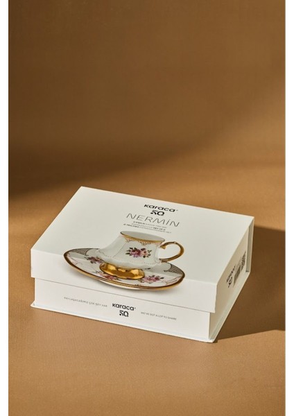 Çok Renkli 2 Kişilik 85 ml Kahve Fincan Takımı