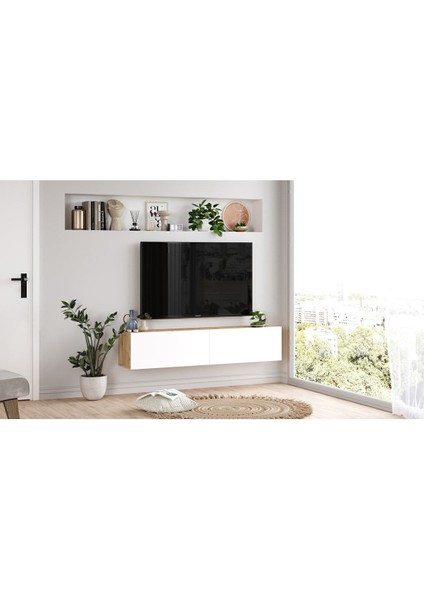 Aven Tv Ünitesi Tv Sehpası Kapaklı 140CM Çam-Beyaz AVE10-AW modelleri