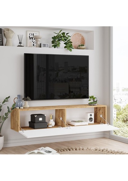 Aven Tv Ünitesi Tv Sehpası Kapaklı 140CM Çam-Beyaz AVE10-AW fırsatları