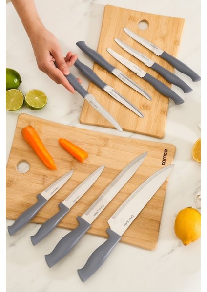 10 Parça Güçlü Bıçak Takımı Gri, Dayanıklı ve Şık Mutfak Seti fiyatları