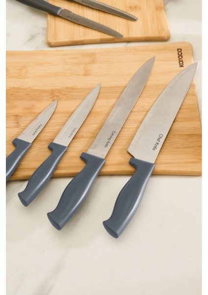 10 Parça Güçlü Bıçak Takımı Gri, Dayanıklı ve Şık Mutfak Seti modelleri