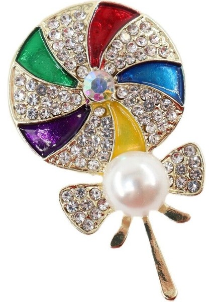 Lolipop Şekeri Incili Broş. Yaka Iğnesi Lolipop Broş. Taşlı Tasarım Broş. Kadın Broş. Lolipop Broş. fiyatları