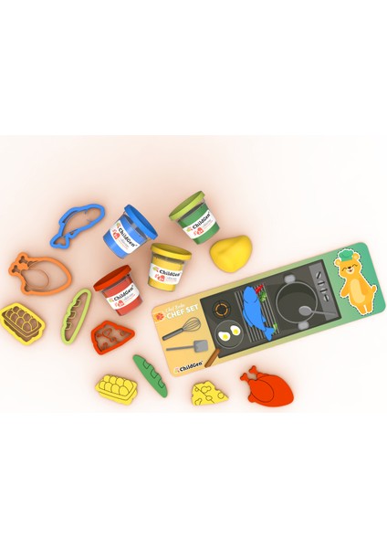 Doğal Oyun Hamuru Sevimli Patiler - Chef Set modelleri
