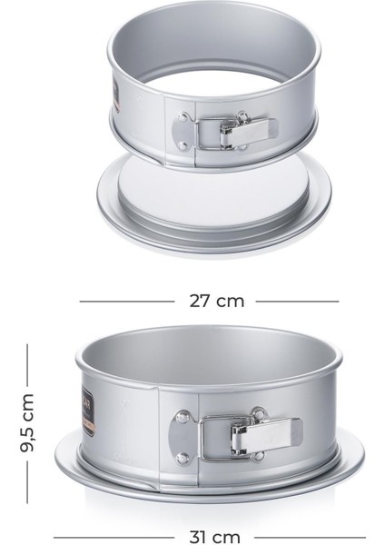 Işlevsel Yuvarlak Kek Kalıbı, 31 Cm, Gri Renk, Kolay Kullanım indirimleri
