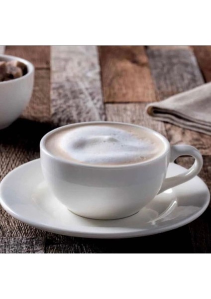 6 Parça Serisi, 3 Kişilik Beyaz Çay Fincanı ve Tabağı Seti 250 cc