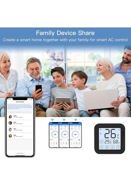 Tuya Destekli Akıllı Wifi Ir Klima Kontrolü Denetleyici Termostat LCD Ekran Sıcaklık Nem Sensörü fırsatları
