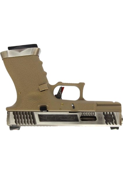 We Glock G19 T8 Gümüş Kızak & Namlu Tan Gövde Gbb Airsoft Tabanca modelleri
