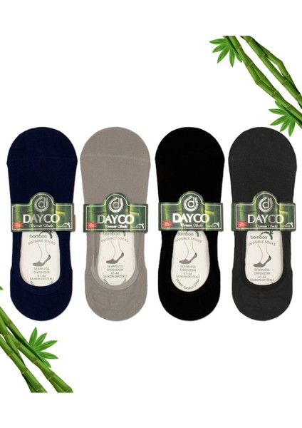 Erkek Bambu Premium Babet Çorap 4'lü Set Siyah/lacivert/gri/füme