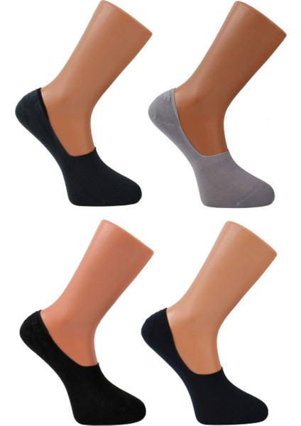Erkek Bambu Premium Babet Çorap 4'lü Set Siyah/lacivert/gri/füme