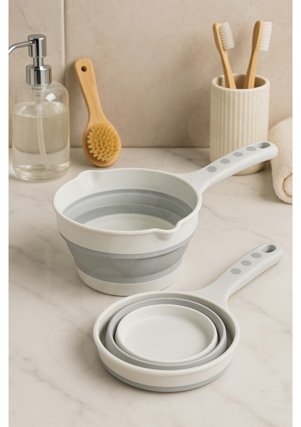 Akordiyon Yer Kaplamaz 2'li Banyo Seti - 13 Lt Katlanabilen Kova - Katlanır Maşrapa fiyatları