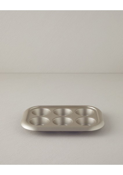 Güçlü Karbon Çelik Muffin Kek Kalıbı, 29,5X21 Cm, Şampanya Renk