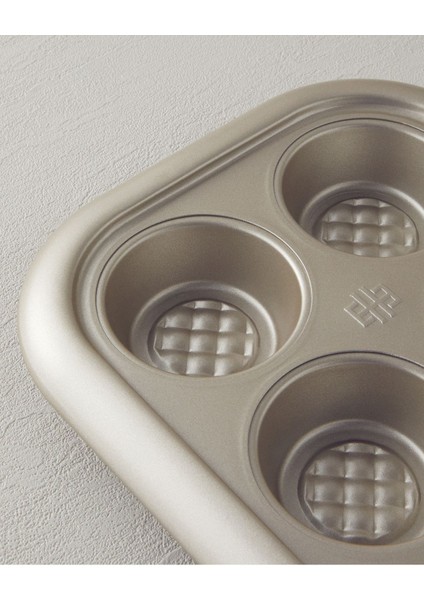 Güçlü Karbon Çelik Muffin Kek Kalıbı, 29,5X21 Cm, Şampanya Renk modelleri