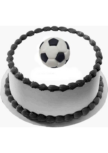 Şeker Hamurundan Futbol Topu Siyah Beyaz Model 5- 6 cm Ebat Ekrandaki Ürün 1 Adet Gelecek