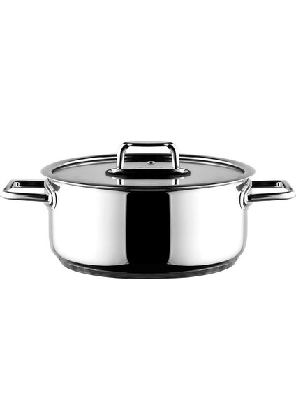Paslanmaz Çelik Derin Tencere 20 Cm, Şık ve Dayanıklı Mutfak Gereci