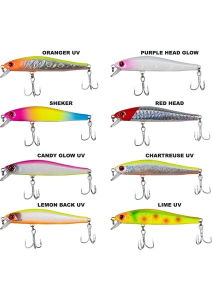 Boss Mınnow 7cm 5gr Suni Yapay Yem Maket Balık Lime Uv