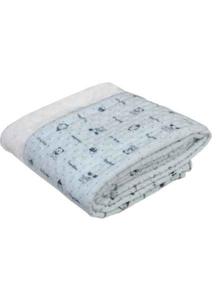 Çift Taraflı Mavi Bebek Battaniyesi 90X110, Yumuşak ve Rahat Uyku Desteği