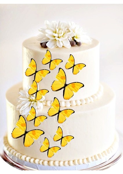 Yenilebilir Kelebekler Pirinç Kağıdından Özel Kesimli Görseldeki Ürün Gönderilecek 10 Adet Gelecek