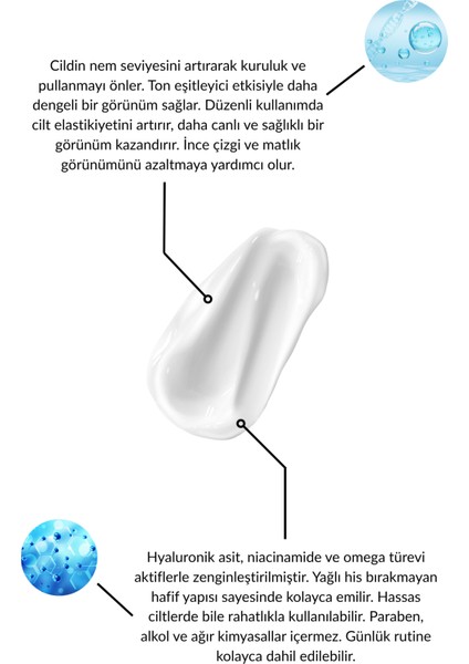 / Su Bazlı Nemlendirici Cilt,yüz Kremi / Tüm Cilt Tipleri modelleri