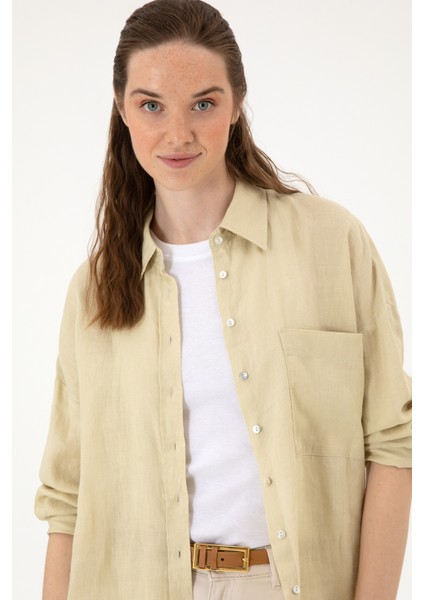 Kadın Açık Haki Gömlek Desenli 50299794-VR183 fiyatları