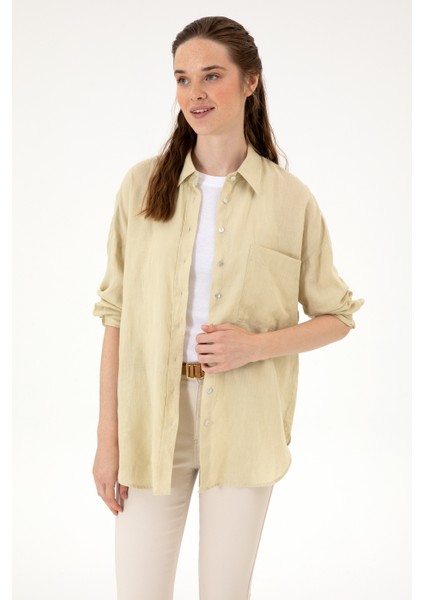 Kadın Açık Haki Gömlek Desenli 50299794-VR183 modelleri