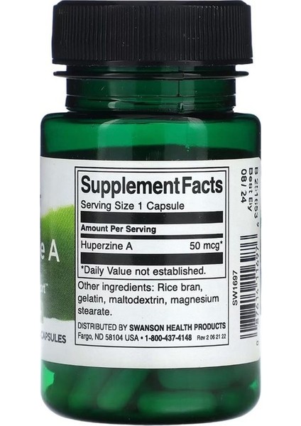 huperzine A 50 Mcg 60 Kapsül.usa Menşei.dmmedicine'den fiyatları