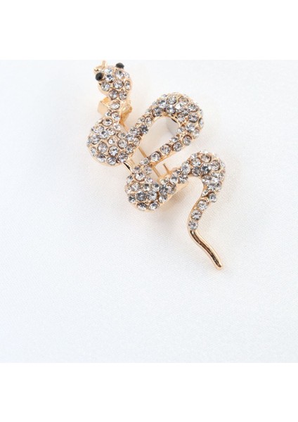 Gold Zirkon Taşlı Yılan Broş. Yaka Iğnesi Broş Taşlı Tasarım Broş. Unisex Broş. Broş. Yılan Broş.