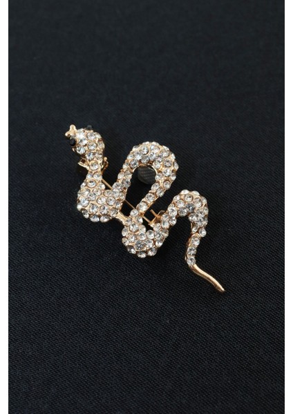 Gold Zirkon Taşlı Yılan Broş. Yaka Iğnesi Broş Taşlı Tasarım Broş. Unisex Broş. Broş. Yılan Broş. fırsatları