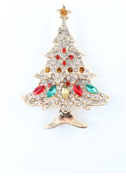 Gold Noel Ağacı Broş. Taşlı Yılbaşı Ağacı Broş. Yaka Iğnesi Broş. Çam Ağacı Broş. Kadın Broş. Broş. modelleri