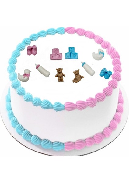 Şeker Hamurundan Kız Mı Erkek Mi Pasta Figürü Renk Ekrandaki Görsel Gelecek Pembe ve Mavi Renklerde fiyatları