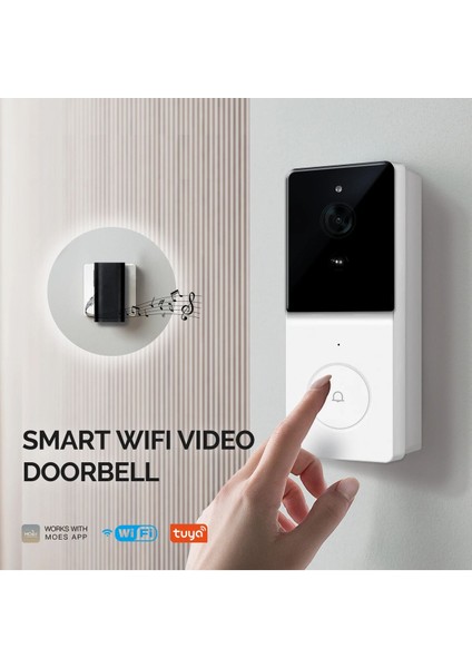 Tuya Destekli Wifi Akıllı Kapı Zili Kamerası 2 Yönlü Sesli Interkom 140 ° Geniş Açılı Güvenlik
