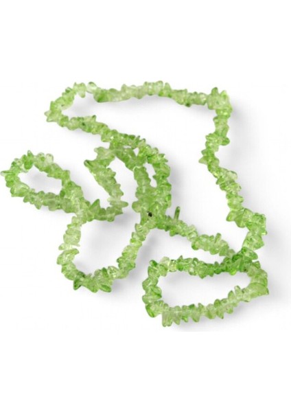 Şeffaf Yeşil Kırık Taş Boncuk (130 Adet)