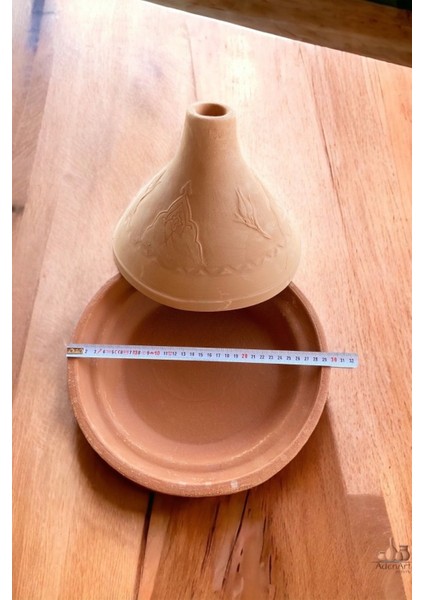 Kahverengi Orta Boy Fas Tencere 30X25 cm 3-4 Kişilik