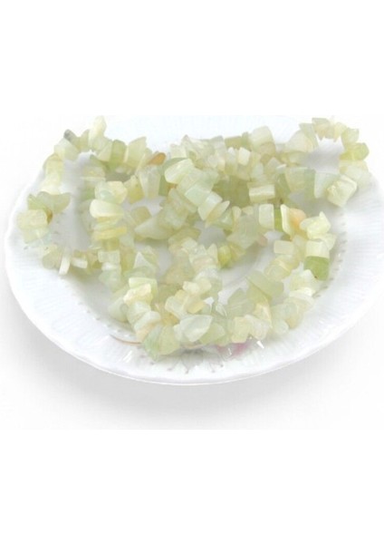 Açık Buz Yeşil Doğal Kırık Taş Boncuk (140 Adet)