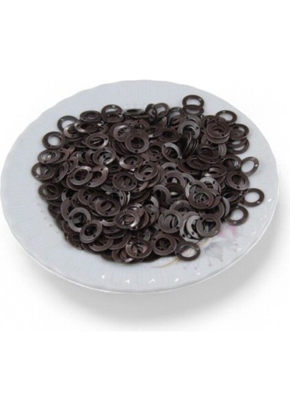 Çift Delikli 10X2 mm Koyu Bakır Halka Pul Payet (30 gr 200 Adet) fiyatları