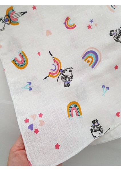 3’lü Renkli Müslin Örtü Seti, %100 Pamuk, Bebek Kundak, Omuz Bezi, Emzirme Örtüsü modelleri