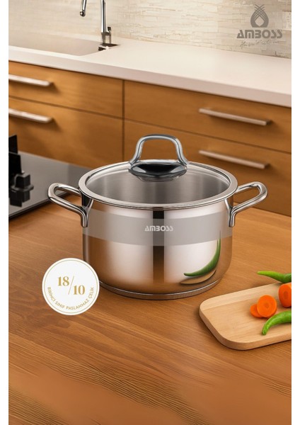 Paslanmaz Çelik Derin Tencere 20 cm Cam Kapaklı, Sağlam ve Şık Mutfak Gereci fiyatları