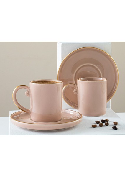 Pudra Renkli 2'li Porselen Kahve Fincan Takımı, 85 ml fiyatları